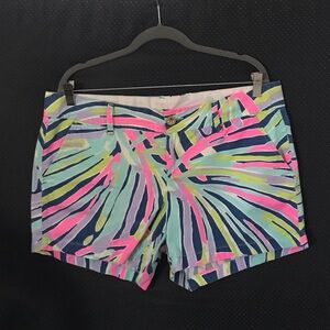 PRE-LOVED Lilly Pulitzer Vibrant Palm Print Shorts, Size 14